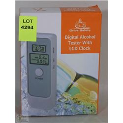 NEW DIGITAL ALCOHOL BREATH TESTER WITH LCD CLOCK