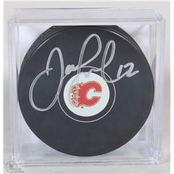 JAROME IGINLA SIGNED CALGARY FLAMES PUCK WITH COA