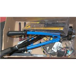 POLICE SEIZURE BOX OF ASSORTED TOOLS