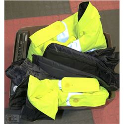 BOX OF HI VISUAL WINTER JACKETS AND PANTS