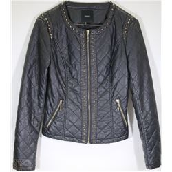 LADIES FOREVER 21 FAUX LEATHER SPIKED JACKET