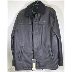 NEW EMPORIO JACKET BLACK LINED  FAUX LEATHER SIZE