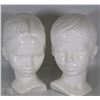 Image 1 : SET OF BOY AND GIRL PORCELAIN BUSTS