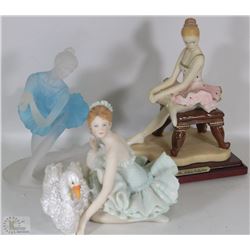 SET OF 3 COLLECTIBLE BALLERINA FIGURINES