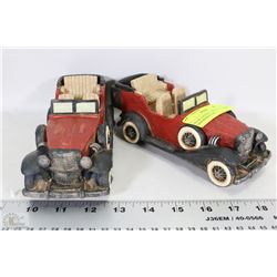 LOT OF 2 ANTIQUE CAST IRON CONVERTIBLE CARS