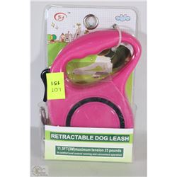 NEW PINK 25 LB 11.5 FT RETRACTABLE PET LEASH