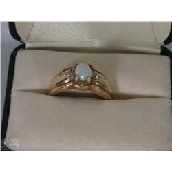 VINTAGE 10K YELLOW GOLD FIRE OPAL RING SIZE 7