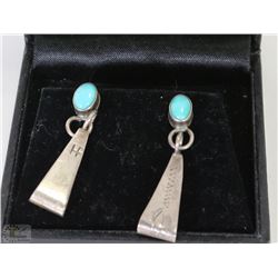 SILVER AND TURQUOISE EARRINGS