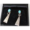 Image 1 : SILVER AND TURQUOISE EARRINGS