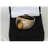 Image 1 : MENS 10K GOLD FILLED TIGER EYE RING SIZE 11