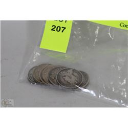 8 SMALL SILVER 5 CENT PIECE CANADIAN 1-1906,