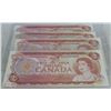 Image 1 : 4 CANADIAN $2 BILLS UNCIRC,SEQUENTIAL SERIAL  #'S