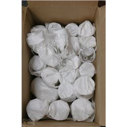 BOX WITH VINTAGE CRYSTAL GOBLETS INCL 5 WATER,