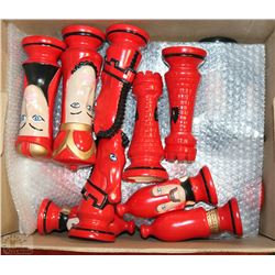 LARGE COMPLETE CERAMIC CHESS PIECES