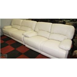 NEW WHITE BONDED LEATHER SOFA AND LOVESEAT