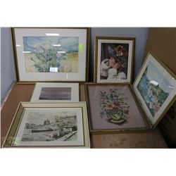 ESTATE COLLECTION OF 6 ASST FRAMED PICTURES