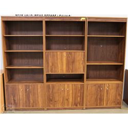 3PC CABINET AND BOOKSHELF WALL UNIT