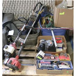 PALLET OF MISC HOUSEHOLD  AND GARAGE STUFF INCL