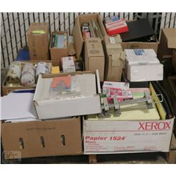 PALLET OF MISC. OFFICE STUFF INCL LEGAL COLORED