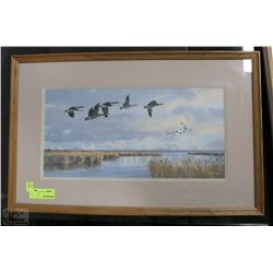 25" X 16" OAK FRAMED PRINT BY I. LEVESQUE