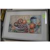 Image 1 : 16" X 23" FRAMED ESTATE FRUIT DESIGN PRINT