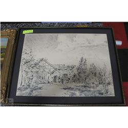 28" X 22" FRAMED SKETCH