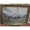 Image 1 : LARGE ESTATE FRAMED MOOSE OIL ON CANVAS