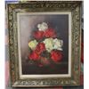 Image 1 : 24" X 28" FLORAL FRAMED OIL ON CANVAS BY