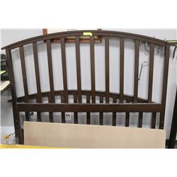 BROWN METAL QUEEN SIZE BED WITH HEADBOARD,