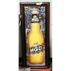 16X40 FRAMED MILLER MGD BEER SIGN