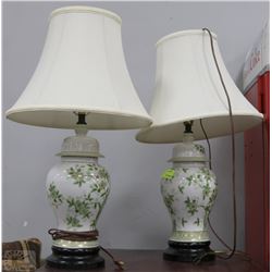 PAIR OF ESTATE VINTAGE HANDPAINTED FLORAL