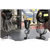 Image 1 : 3 BLACK GLASS ROMANCE CANDLE HOLDER SET