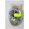Image 1 : GLASS VASE FULL OF VINTAGE MARBLES