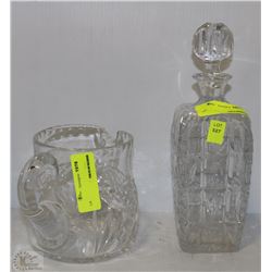 ESTATE VINTAGE LIQUOR DECANTER SOLD WITH PITCHER
