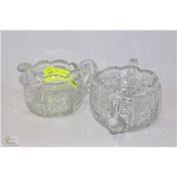 ESTATE PINWHEEL CRYSTAL CREAM AND SUGAR SERVER