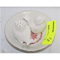 PAIR OF ENGLISH HAMMERSLEE BONE CHINA SALT AND