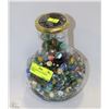 Image 1 : LIDDED JAR FULL OF VINTAGE MARBLES