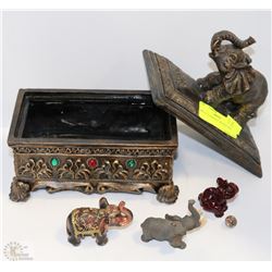 METAL ELEPHANT TRINKET BOX