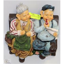 COLORFUL GRANDMA & GRANDPA FIGURINE -