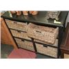 Image 1 : 33" X 13" X30"HIGH  WICKER DRAWER WOOD SHELF