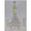 Image 1 : PIN WHEEL CRYSTAL DECANTER WITH 4 GLASSES