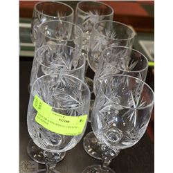 LOT OF 8 PIN WHEEL CRYSTAL GLASSES