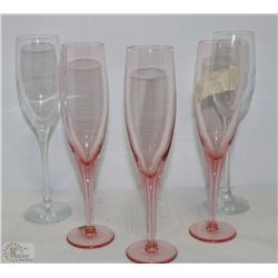 LOT OF 5 CHAMPAGNE GLASSES