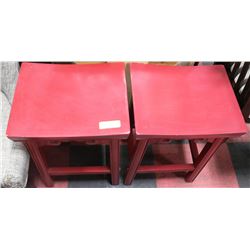 PAIR OF RED STOOLS