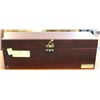 Image 1 : CHERRYWOOD WINE CASKET W/RED SATIN LINING