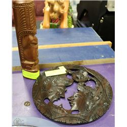 SET OF 2 WOOD CARVINGS FROM BURMA