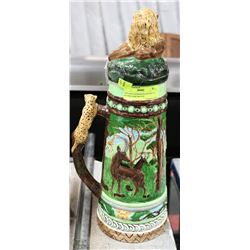 VINTAGE OVERSIZED STEIN & LID BY HOLLAND MOULD