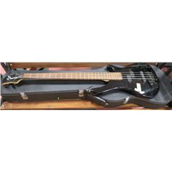 HARTKE BLACK BASS GUITAR IN HARD CASE