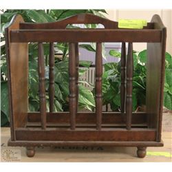 LOT OF 2 WOOD NEWSPAPER STANDS/RACKS