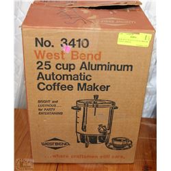 NEW WEST BEND 25 CUP ALUMINUM COFFEE MAKER